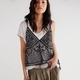 sheer Open Back Rhinestone Cami Beach Vest