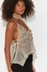 sheer Open Back Rhinestone Cami Beach Vest