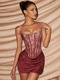 lace Panel Draped Cami Bodycon Mini Dress