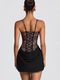 lace Panel Draped Cami Bodycon Mini Dress