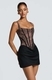 lace Panel Draped Cami Bodycon Mini Dress
