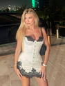 lace Cami Corset Bodycon Mini Skirt Two-Piece Set