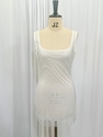 rhinestone Solid Color Cami Dress Backless Sleeveless Waist-Cinching