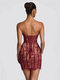 lace Bodycon Strapless Mini Dress With Crochet Detail