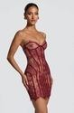 lace Bodycon Strapless Mini Dress With Crochet Detail