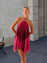 elegant Halter Neck Mesh Gradient Dress