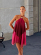 elegant Halter Neck Mesh Gradient Dress