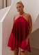 elegant Halter Neck Mesh Gradient Dress