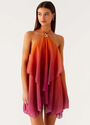 elegant Halter Neck Mesh Gradient Dress