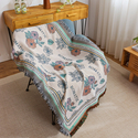 french romantic french-Style Cotton Yarn Floral Sofa Cover Minimalist Single Cushion