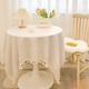 japanese Style Tassel Cotton Linen Tablecloth