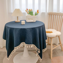 japanese Style Tassel Cotton Linen Tablecloth