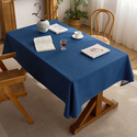 solid Color Cotton Linen Rectangular Tablecloth