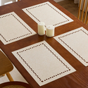 cotton Linen Hollow-Out Placemat Waterproof Heat-Insulating Table Mat
