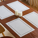 cotton Linen Hollow-Out Placemat Waterproof Heat-Insulating Table Mat