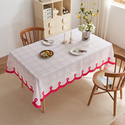 irregular Cream Waterproof Decorative Tablecloth For Coffee & Dining Tables