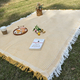 cotton Yarn Woven Outdoor Picnic Blanket Moisture-Proof Camping Mat