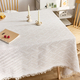 french Cream Cotton Linen Tablecloth Rectangular Dining Table Cover