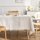 french Cream Cotton Linen Tablecloth Rectangular Dining Table Cover
