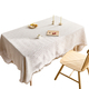 french Cream Cotton Linen Tablecloth Rectangular Dining Table Cover