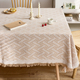 french Cream Cotton Linen Tablecloth Rectangular Dining Table Cover