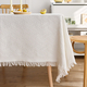 french Cream Cotton Linen Tablecloth Rectangular Dining Table Cover