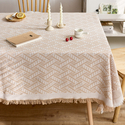 french Cream Cotton Linen Tablecloth Rectangular Dining Table Cover