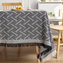 french Cream Cotton Linen Tablecloth Rectangular Dining Table Cover