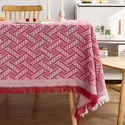 french Cream Cotton Linen Tablecloth Rectangular Dining Table Cover