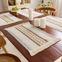 cotton Linen Woven Table Runner With Tassels
