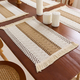 cotton Linen Woven Table Runner With Tassels