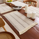 cotton Linen Woven Table Runner With Tassels