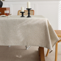 cotton Linen Style Solid Color Rectangular Tablecloth