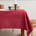 cotton Linen Style Solid Color Rectangular Tablecloth