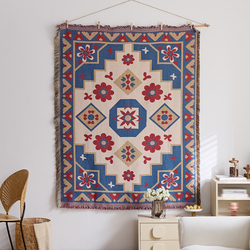 Floral Geometry Red Blue