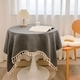 solid Color Tassel Cotton Linen Round Tablecloth