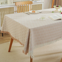 cotton Linen Tassel Rectangular Tablecloth For Dining Tea Table