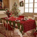 waterproof Christmas Snowflake Pine Tree Tablecloth