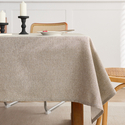 solid Color Cotton-Linen Tablecloth With Linen Texture