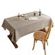 solid Color Cotton-Linen Tablecloth With Linen Texture