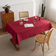 solid Color Cotton-Linen Tablecloth With Linen Texture