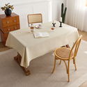 solid Color Cotton-Linen Tablecloth With Linen Texture