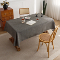 solid Color Cotton-Linen Tablecloth With Linen Texture
