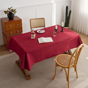 solid Color Cotton-Linen Tablecloth With Linen Texture