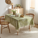 french Cotton Linen Tablecloth Plant Print Decorative Dining Mat