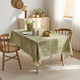 french Cotton Linen Tablecloth Plant Print Decorative Dining Mat