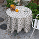 french Cotton Linen Tablecloth Plant Print Decorative Dining Mat