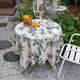 french Cotton Linen Tablecloth Plant Print Decorative Dining Mat