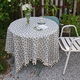 french Cotton Linen Tablecloth Plant Print Decorative Dining Mat
