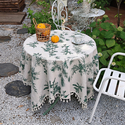 french Cotton Linen Tablecloth Plant Print Decorative Dining Mat